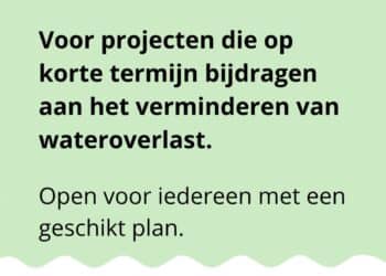 Meer ruimte voor projecten tegen wateroverlast