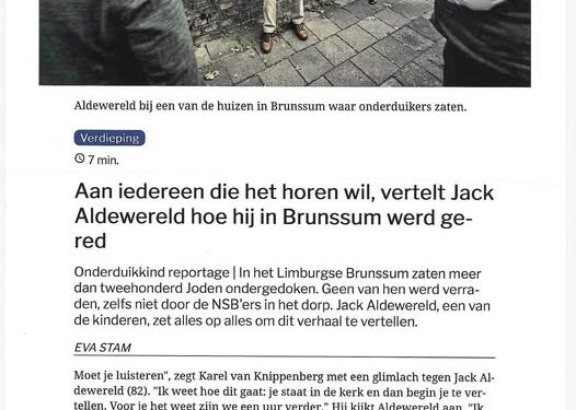 Brunsummer Jack Aldewereld deelt aangrijpend oorlogsverhaal in landelijke krant