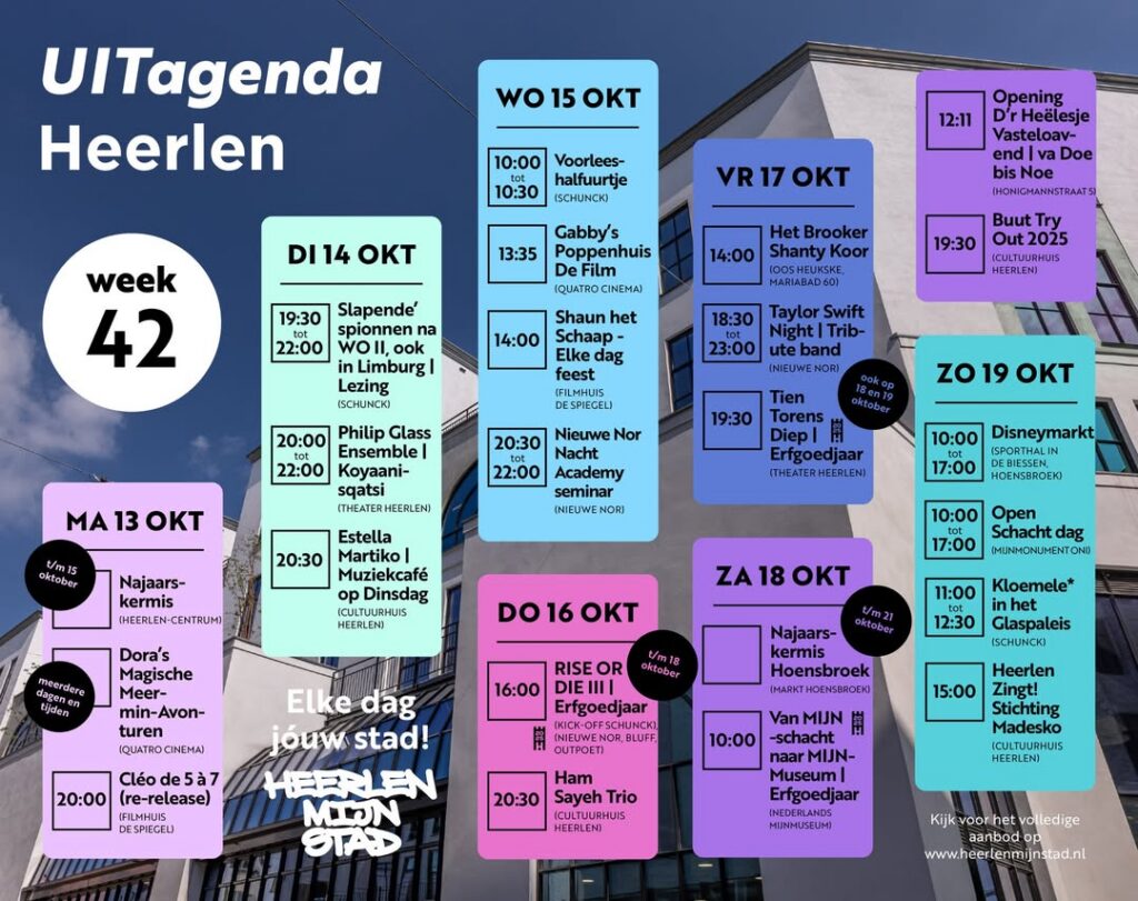 Heerlen Bruist van Cultureel Erfgoed en Muziek in Week 42